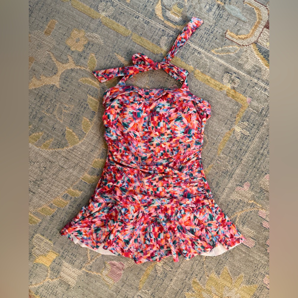 VENUS Pink Multi Floral Halter One-Piece Swimdress